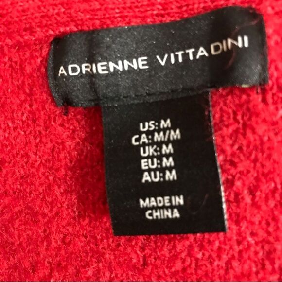Adrienne Vittadini Red Wool Blend Sweater Size M - Picture 7 of 10